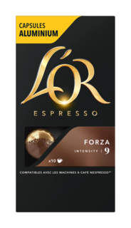 Капсулы L’OR Espresso Forza для кофемашин Nespresso 10 капсул Lor