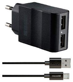 Сетевое зарядное устройство InterStep Travel Charger,2xUSB, 2,1 A,(IS-TC-MICRO2KRT-000B20)