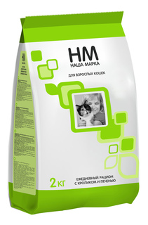Сухой корм для кошек Наша Марка, кролик, печень, 2кг