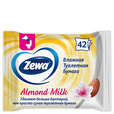 Туалетная бумага Zewa Миндальное молочко, влажная, 42 шт.