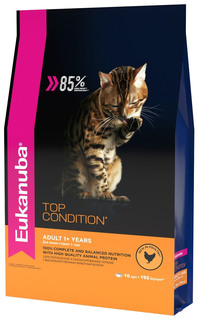 Сухой корм для кошек Eukanuba Top Condition, курица, печень, 10кг
