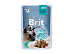 Влажный корм для кошек Brit PREMIUM GRAVY, кусочки филе говядины в соусе, 24шт по 85г Brit*