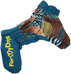 Комбинезон для собак FOR MY DOGS Тигровый, мужской, синий, FW759-2019 M C3