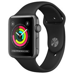 Смарт-часы Apple Watch Series 3 38mm Space Grey with Black Sport Band (MTF02RU/A)