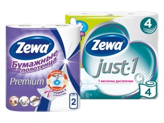 Туалетная бумага Zewa Джаст 4 рул.+Бумажные полотенца Zewa Премиум 2 рулона