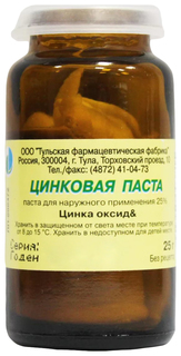 Цинковая паста 25 г бан N1 Тульская фармацевтическая фабрика