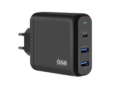 Сетевое зарядное устройство InterStep PD60W, 2xUSB, 3 A, (IS-TC-PDUSBK60W-000B210) black