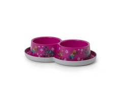Двойная миска для кошек и собак MODERNA Friends Forever Double, пластик 0.35 л