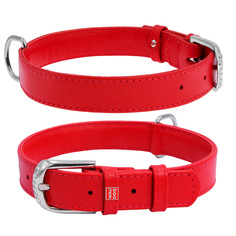 Ошейник для собак повседневный Collar Waudog Classic, обхват шеи 38-49 см, кожа, красный