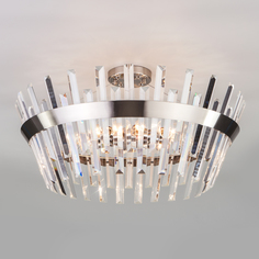 Потолочный светильник с хрусталем Eurosvet 10111/8 сатин-никель/прозрачный