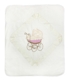 Одеяло-плед Осьминожка Коляска ретро светло-розовый, 80x90 см