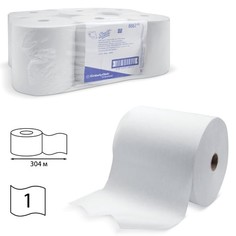 Полотенца бумажные рулонные KIMBERLY-CLARK Scott, 6 шт., 304 м, белые, диспенсер