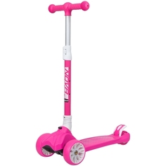 Самокат-кикборд Novatrack RainBow Pro Button складной розовый