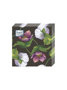 Салфетки бумажные Bouquet "Декоративный цветок" трехслойные, 24х24 см, 25 листов.
