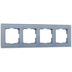 Рамка из стекла на 4 поста Favorit серый Werkel W0041115