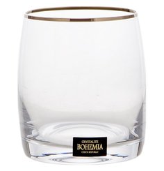 Стаканы для виски 290 мл 6 шт Crystalite Bohemia "Идеал Отводка платина" 094209