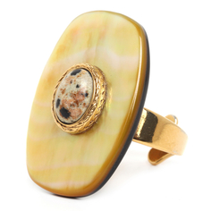 Кольцо из бижутерного сплава с перламутром/яшмой Nature Bijoux NB20.2-19-23870