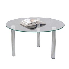 Стол журнальный; стекло/металл; Кристалл Titan
