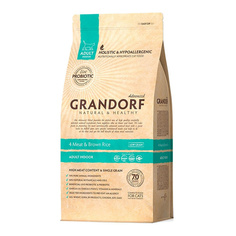 Сухой корм для кошек Grandorf Probiotic Indoor, для домашних, индейка, кролик, утка, 0,4кг