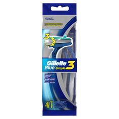 Одноразовая мужская бритва Gillette Blue Simple3 4 шт