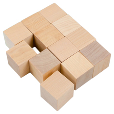 Кубики Неокрашенные, 12 шт., размер кубика: 3,8 × 3,8 см Пелси