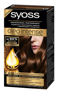 Стойкая краска для волос Syoss Oleo Intense, 4-18 115 мл