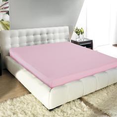 Простыня "Guten Morgen" на резинке трикотажная Pink, без рисунка, розовый