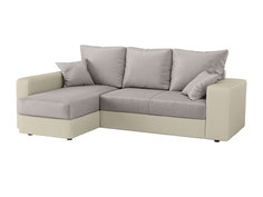 Угловой диван Пиррогрупп Диван Вербена оттоманка Светло-бежевый, велюр, Левый