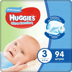 Подгузники Huggies Ultra Comfort для мальчиков 3 (5-9 кг), 94 шт.