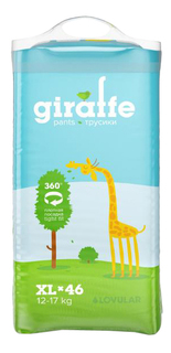 Подгузники-трусики Lovular Giraffe XL (12-17 кг), 46 шт.