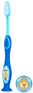 Зубная щетка Chicco с присоской Голубая 320617015