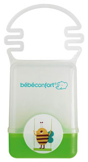 Пластиковый контейнер Bebe Confort с ручкой для хранения пустышки зеленый