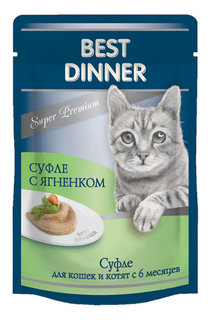 Влажный корм для кошек Best Dinner Мясные деликатесы, суфле с ягненком, 85г
