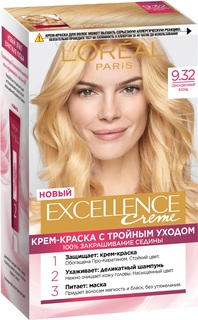 Крем-краска для волос LOreal Excellence стойкая тон 9.32, "Сенсационный блонд"