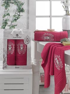 Полотенце Oran Merzuka Boss Цвет: Бордовый (50х80 см,70х130 см)