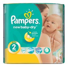 Подгузники для новорожденных Pampers New Baby-Dry 2 (3-6 кг), 27 шт.