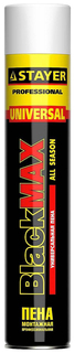 Пена Stayer BlackMAX монтажная, адаптерная, всесезонная, 750мл