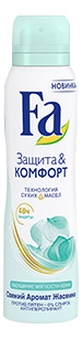 Аэрозоль дезодорант Fa Защита & Комфорт, свежий аромат жасмина, 48 ч, 150 мл