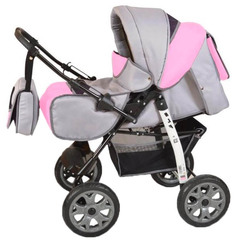 Коляска-трансформер Smile Line ALF I Al 11 Серая, розовая