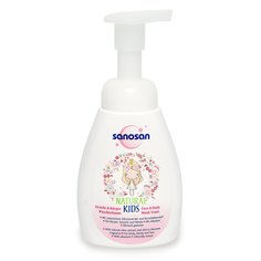 Пенка Sanosan Natural Kids для лица и тела, для девочек 250 мл
