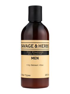 Мужской шампунь Savage&Herbs против перхоти с экстрактом плюща для жирных волос 250 мл