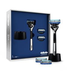 Подарочный набор мужской Gillette Proglide бритва Chrome с 1 кассетой + 2 касс.+ подставка