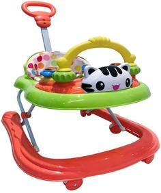 Ходунки Наша Игрушка Kitty, свет, звук, ручка для родителей, салатово-оранжевый