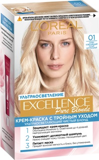 Крем-краска для волос LOreal Excellence тон 01 "Супеосветляющий русый натуральный"
