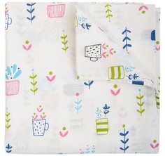 Муслиновая пеленка Цветы и кружки, цвет: белый, 120х120 см Сонный гномик