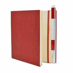 Книга для записей (158х158мм 176 л линейка красн гелев ручка 0,70 мм LEGO Locking Notebook