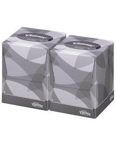 Набор Бумажные салфетки для лица Kleenex, в квадратной коробке, 2-сл, 20х21 см, 88 штх2 уп