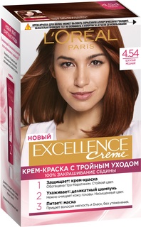 Крем-краска для волос LOreal Excellence стойкая тон 4.54 "Богатый медный"