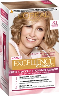 Крем-краска для волос LOreal Excellence стойкая тон 8.1 "Светло-русый пепельный"