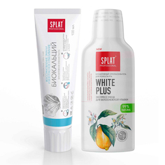 Зубная паста SPLAT BIOCALCIUM 100 мл + Ополаскиватель для полости рта WHITE PLUS 275 мл